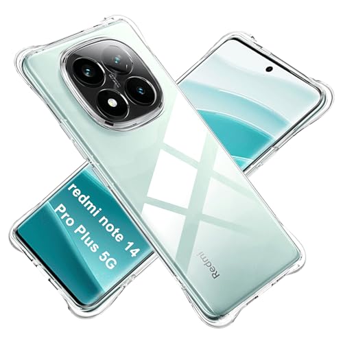 Tieeyivv Hülle für Redmi Note 14 Pro Plus 5G/14 Pro+ 5G Cover Stoßfest Schutzhülle, Soft Transparent Handyhülle [Kamera Schutz] [Weiche Innenschicht] Anti-Scratch Dünn Schutzhülle von Tieeyivv
