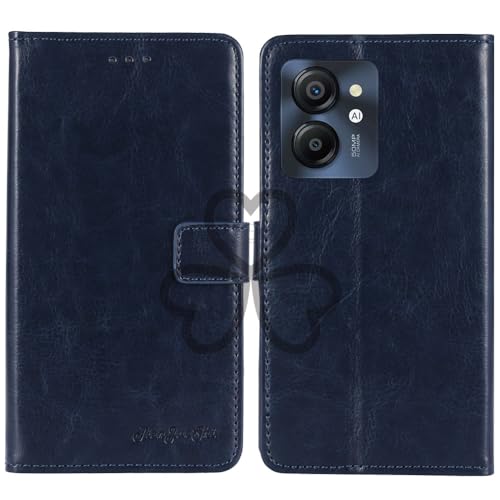 TienJueShi Dark Blau Retro Business Flip Book Stand Brief Leder Tasche Schütz Hülle Handy Case Für Blackview Color 8 6.75 inch Abdeckung Wallet Cover Etui von TienJueShi