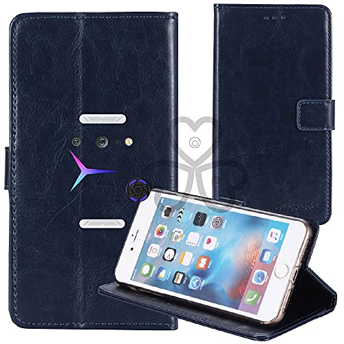 TienJueShi Dark Blau Retro TPU Silikon Flip Book Stand Brief Leder Tasche Schütz Hülle Handy Case Für Lenovo Legion Duel 2 Pro 6.92 inch Abdeckung Wallet Cover Etui von TienJueShi