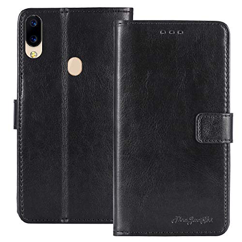 TienJueShi Schwarz Retro Business Flip Book Stand Brief Leder Tasche Schütz Hülle Handy Case Für Archos Oxygen 63 6.26 inch Abdeckung Wallet Cover Etui von TienJueShi