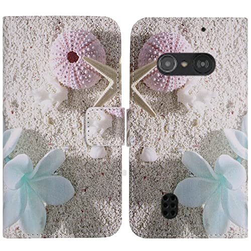 TienJueShi Seestern Flip Book Stand Brieftasche Leder Tasche Schütz Hülle Handy TPU Silikon Case Abdeckung Wallet Cover Etüi Für Doro 5860 5862 2.4 inch von TienJueShi
