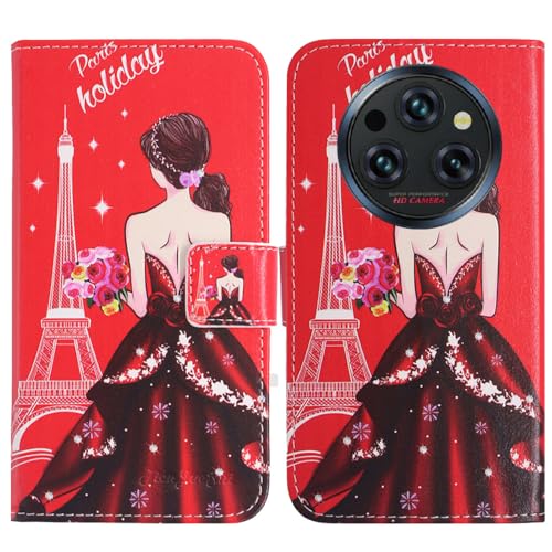 TienJueShi Traumfrau Flip Book Stand Brieftasche Leder Tasche Schütz Hülle Handy TPU Silikon Case Abdeckung Wallet Cover Etüi Für Oukitel WP35 Pro 6.6 inch von TienJueShi