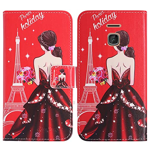 TienJueShi Traumfrau Flip Book Stand Brieftasche Leder Tasche Schütz Hülle Handy TPU Silikon Case Für Nokia 225 4G 2.4 inch Abdeckung Wallet Cover Etüi von TienJueShi