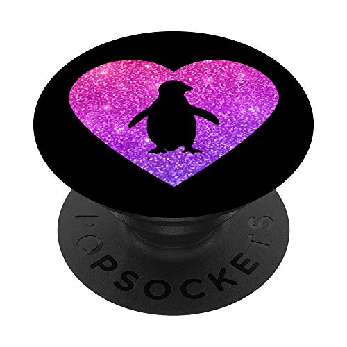 Kaiserpinguin Pinguin Herz Geschenk für Mädchen und Frau - PopSockets Ausziehbarer Sockel und Griff für Smartphones und Tablets von Tier Haustier Geschenk Für Mädchen und Frauen