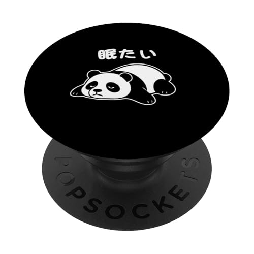 Mit "眠たい" Aufdruck! Lustiger & süßer Tierdruck PopSockets Klebender PopGrip von Tier-T-Shirt
