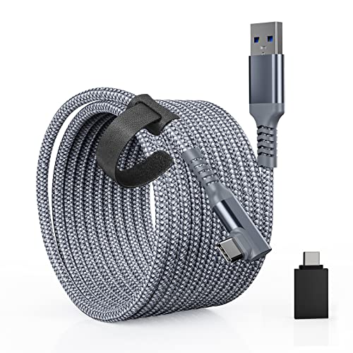 Tiergrade Link Kabel 6M Kompatibel mit Meta Quest 3/Quest 2/Pro, PICO4/Pro, USB A zu C Kabel Zubehör mit 5Gbps Datenübertragung, Nylon geflochtenes USB3.0 Kabel für VR Headset und Gaming PC von Tiergrade