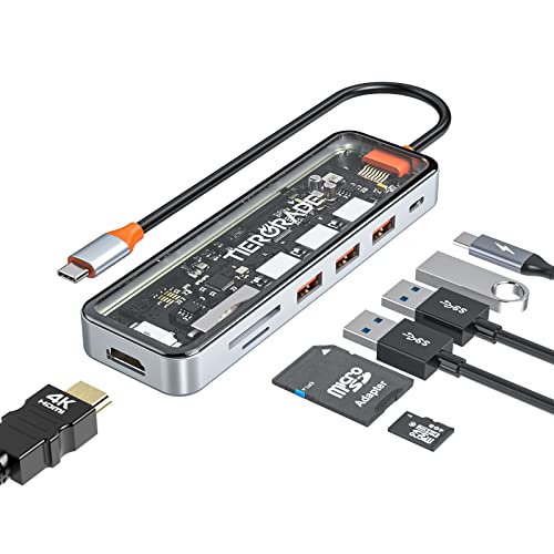Tiergrade USB C Hub, 7 in 1 USB C auf HDMI Adapter mit 4K HDMI, 100W PD, 3 USB-A Port, TF/SD-Kartenleser, USB C Docking Station für MacBook Air/Pro und mehrere Typ C Geräte von Tiergrade