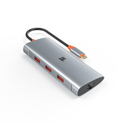 Tiergrade USB C Hub, USB C auf 3 USB 3.0 Ports und Ethernet Adapter, USB 3.1 Hub mit 10 Gbps SuperSpeed für Typ C Geräte von Tiergrade