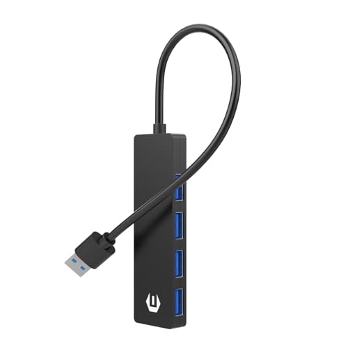 Tiergrade USB-Hub, 4-Port USB 3.0 Hub Splitter mit extra Stromanschluss, Plug and Play, Aluminiumgehäuse von Tiergrade
