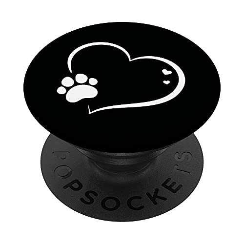 Niedlicher Pfotenabdruck mit Herz-Hundemutter auf schwarzem PopSockets mit austauschbarem PopGrip Niedlicher Pfotenabdruck mit Herz-Hundemutter auf schwarzem PopSockets mit austauschbarem PopGrip von Tierkunst für den Hundeliebhaber