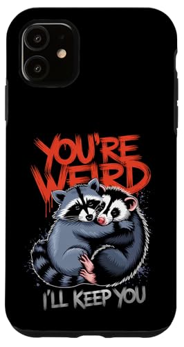 Niedlicher Waschbär Umarmt Opossum Tierfreund Hülle für iPhone 11 von Tierliebhaber Freundschaft Humor Geschenk