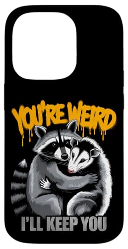Niedlicher Waschbär Umarmt Opossum Tierfreund Hülle für iPhone 14 Pro von Tierliebhaber Freundschaft Humor Geschenk