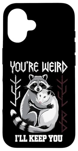 Niedlicher Waschbär Umarmt Opossum Tierfreund Hülle für iPhone 16 Niedlicher Waschbär Umarmt Opossum Tierfreund Hülle für iPhone 16 von Tierliebhaber Freundschaft Humor Geschenk