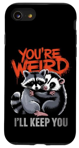 Niedlicher Waschbär Umarmt Opossum Tierfreund Hülle für iPhone SE (2020) / 7 / 8 von Tierliebhaber Freundschaft Humor Geschenk