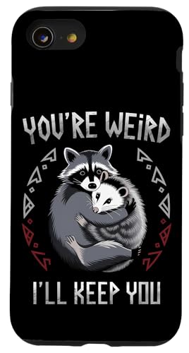 Niedlicher Waschbär Umarmt Opossum Tierfreund Hülle für iPhone SE (2020) / 7 / 8 von Tierliebhaber Freundschaft Humor Geschenk
