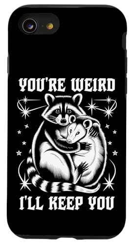 Niedlicher Waschbär Umarmt Opossum Tierfreund Hülle für iPhone SE (2020) / 7 / 8 von Tierliebhaber Freundschaft Humor Geschenk