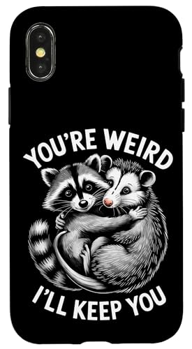 Niedlicher Waschbär Umarmt Opossum Tierfreund Hülle für iPhone X/XS Niedlicher Waschbär Umarmt Opossum Tierfreund Hülle für iPhone X/XS von Tierliebhaber Freundschaft Humor Geschenk