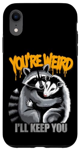 Niedlicher Waschbär Umarmt Opossum Tierfreund Hülle für iPhone XR Niedlicher Waschbär Umarmt Opossum Tierfreund Hülle für iPhone XR von Tierliebhaber Freundschaft Humor Geschenk