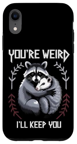 Niedlicher Waschbär Umarmt Opossum Tierfreund Hülle für iPhone XR Niedlicher Waschbär Umarmt Opossum Tierfreund Hülle für iPhone XR von Tierliebhaber Freundschaft Humor Geschenk