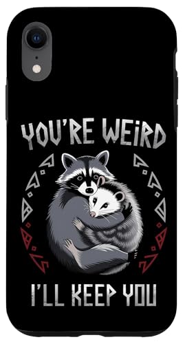Niedlicher Waschbär Umarmt Opossum Tierfreund Hülle für iPhone XR Niedlicher Waschbär Umarmt Opossum Tierfreund Hülle für iPhone XR von Tierliebhaber Freundschaft Humor Geschenk