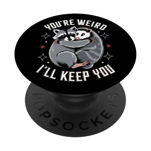 Niedlicher Waschbär Umarmt Opossum Tierfreund PopSockets Klebender PopGrip Niedlicher Waschbär Umarmt Opossum Tierfreund PopSockets Klebender PopGrip von Tierliebhaber Freundschaft Humor Geschenk