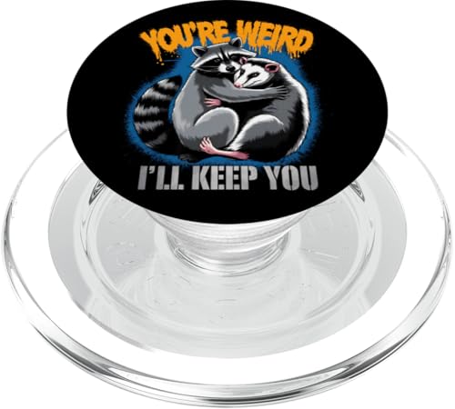 Niedlicher Waschbär Umarmt Opossum Tierfreund PopSockets PopGrip für MagSafe von Tierliebhaber Freundschaft Humor Geschenk