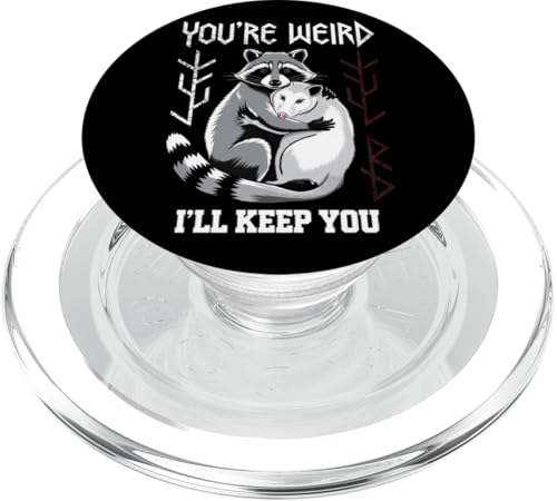 Niedlicher Waschbär Umarmt Opossum Tierfreund PopSockets PopGrip für MagSafe Niedlicher Waschbär Umarmt Opossum Tierfreund PopSockets PopGrip für MagSafe von Tierliebhaber Freundschaft Humor Geschenk