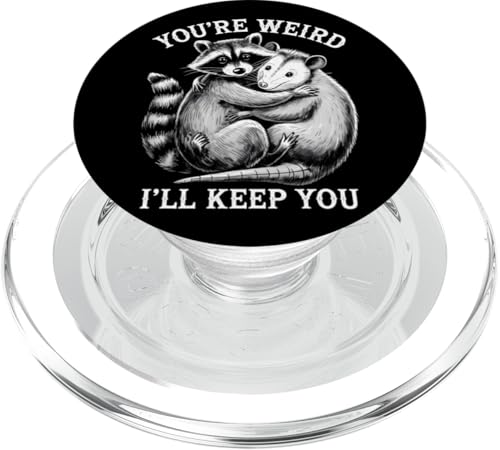 Niedlicher Waschbär Umarmt Opossum Tierfreund PopSockets PopGrip für MagSafe von Tierliebhaber Freundschaft Humor Geschenk