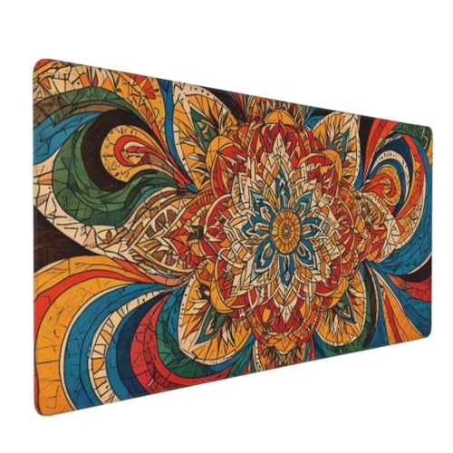 Gaming Mauspad Buntes Mandala Mauspad XXL 700x300x3 mm XXL Mousepad, Mauspad Gaming Zubehör mit Anti Rutsch Basis Mouse Pad Wasserdicht und Langlebig für Maus und Tastatur, Home Decor Y-6131 Gaming Mauspad Buntes Mandala Mauspad XXL 700x300x3 mm XXL Mousepad, Mauspad Gaming Zubehör mit Anti Rutsch Basis Mouse Pad Wasserdicht und Langlebig für Maus und Tastatur, Home Decor Y-6131 von Tifnuer
