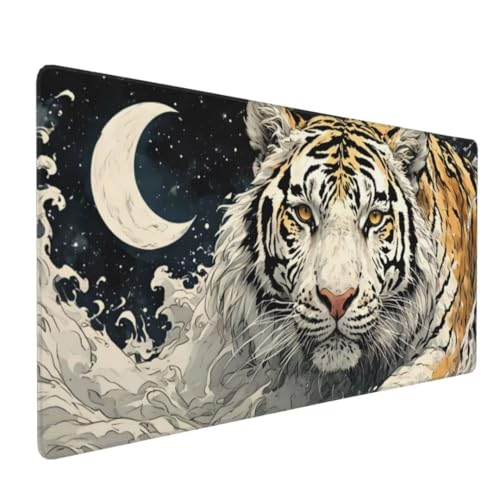 Mauspad XXL,500x250 mm, Tiger Mond Gaming Mauspad, Schreibtischunterlage Mousepad Vernähte Kanten WassXerdicht Anti-Rutsch, für Gaming Zubehör Zimmer Deko, Stabiler Halt auf Glatten Oberflächen Y-167 Mauspad XXL,500x250 mm, Tiger Mond Gaming Mauspad, Schreibtischunterlage Mousepad Vernähte Kanten WassXerdicht Anti-Rutsch, für Gaming Zubehör Zimmer Deko, Stabiler Halt auf Glatten Oberflächen Y-167 von Tifnuer