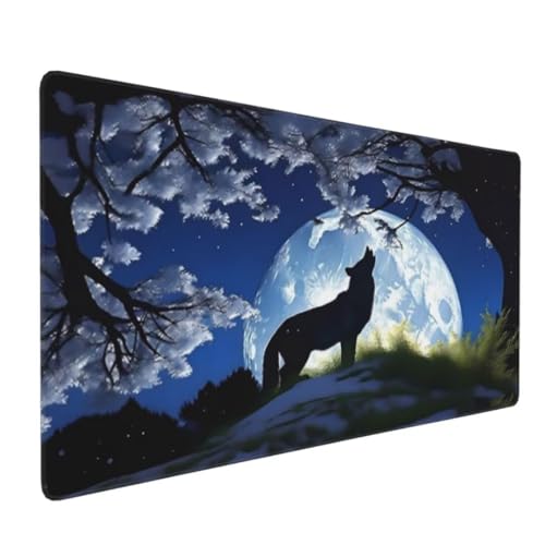 Wolf Mond Mauspad, Gaming Mauspad XXL, Mousepad 1000x500x3 mm Schreibtischunterlage groß - XXL Verbessert Präzision und Geschwindigkeit Wasserdicht und rutschfest Geeignet für Büro und Spiele Y-86 Wolf Mond Mauspad, Gaming Mauspad XXL, Mousepad 1000x500x3 mm Schreibtischunterlage groß - XXL Verbessert Präzision und Geschwindigkeit Wasserdicht und rutschfest Geeignet für Büro und Spiele Y-86 von Tifnuer