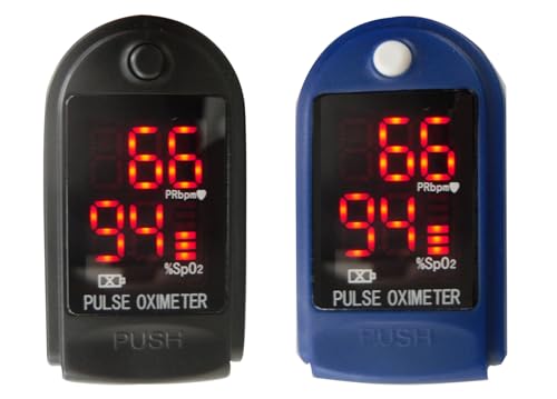 Pulsoximeter Finger Pulsoxymeter CMS-50DL zur Messung von Puls und Sauerstoffsättigung Blutsauerstoff (schwarz) von Tiga-Med