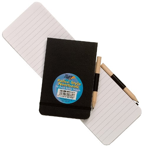 1 x Police Style Notizblock mit Bleistift, Liniert, Reporter Tasche für Schiedsrichter, Klein, Schwarz 1 x Police Style Notizblock mit Bleistift, Liniert, Reporter Tasche für Schiedsrichter, Klein, Schwarz von Tiger