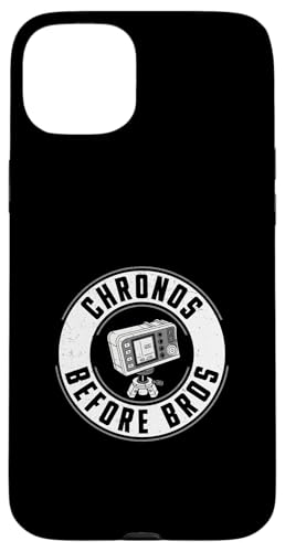 Chronos Before Bros Lustiges Gruppenschießen auf einem Benchrest-Shooter Hülle für iPhone 15 Plus von Tight Benchrest Warmers Unlimited