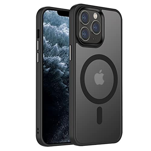 Tigowos Magnetic Guardian Designed for iPhone 11 Pro Case [3 FT Grade Drop Tested & Compatible with MagSafe] Slim Transluzent Matte Case for iPhone 11 Pro Phone Case (5,8 Zoll), Schwarz von Tigowos