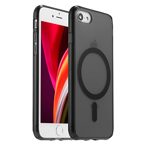 Tigowos Magnetische Handyhülle für iPhone SE 2022/iPhone SE 2020/iPhone 8 Hülle mit MagSafe Wireless Charging Stoßfeste Schutzhülle für iPhone 8 SE 2 SE 3 (4,7 Zoll), Schwarz von Tigowos