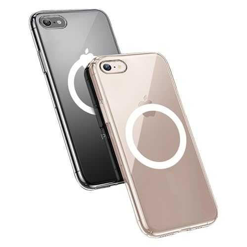 Tigowos Magnetische Handyhülle mit MagSafe Wireless Charging Stoßfeste Schutzhülle für iPhone 8/SE 2/SE 3 (4,7 Zoll), klar von Tigowos