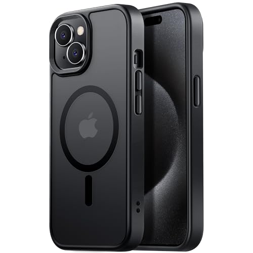 Tigowos Starke magnetische Schutzhülle für iPhone 15, passend für MagSafe 3 m, sturzfest, Mattes Hautgefühl, stoßfest, schlanke Passform, für iPhone 15, Schwarz Tigowos Starke magnetische Schutzhülle für iPhone 15, passend für MagSafe 3 m, sturzfest, Mattes Hautgefühl, stoßfest, schlanke Passform, für iPhone 15, Schwarz von Tigowos