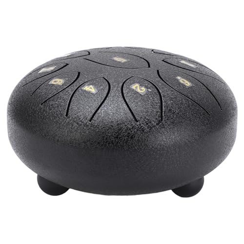 11 Töne ätherische Stahlzunge Trommel für Garten Chakra Regen Drum Mini Percussion Instrument für Outdoor -Aktivitäten (BLACK) von Tihebeyan