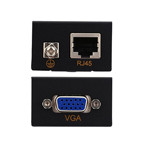 Tihebeyan VGA RJ45 Extender, Cat6 Cat5 RJ45 Kabel Extender VGA Signal Extender Repeater Adapter für Ethernet Kabel (1 Sender + 1 Empfänger) von Tihebeyan