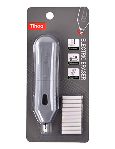 Tihoo Batterie Bleistift Radiergummi mit Radiergummi Nachfüller Grau von Tihoo