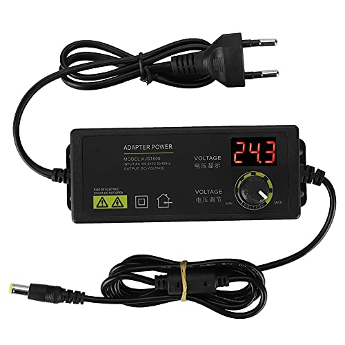 Einstellbares Netzteil, Universal AC DC Netzteiladapter Adapter Spannung Motordrehzahlregelung Dimmbarer Stromadapter Stecker Haushaltsgeräte LED DVD TFT Monitor Lautsprecher Lichtdimmer von Tiiyee