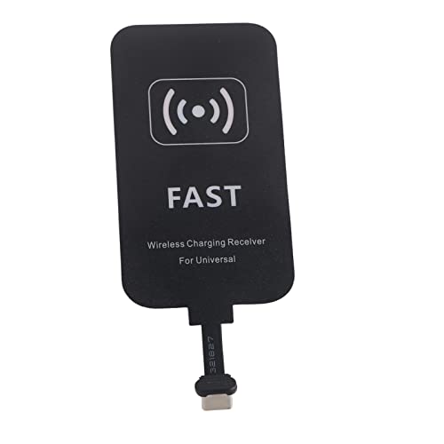 Kabelloser Ladeempfänger, USB-C-Ladekarte, Telefon-Ladegerät-Adapter Leder Kompatibel für Typ-C Android Telefone Schnelles Plug-and-Play Tragbar Faltbar Einfach in Tasche Tragen von Tiiyee