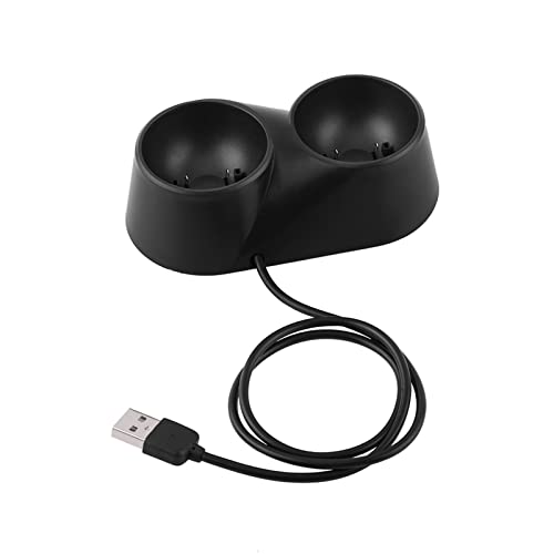 PS4 Move Charger, Mini USB Controller Ladegerät Schnelle VR PSVR Fernbedienungen Mit Zwei Ladegeräten Intelligentes Dual Dock Ladestation Ständer Ladestationsständer Für Play Station Schwarz von Tiiyee