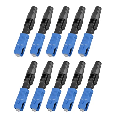 SC Glasfaser Schnellverbinder, 10 Stück Verbinder Schnelle Adapter Singlemode LWL Stecker UPC Optik Anschluss Schnell Single Mode Fasern Kalte Telecom Level Einzelmodus Steckverbinder von Tiiyee