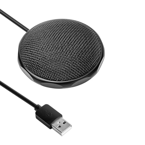 USB Konferenzmikrofon, USB Mikrofon, 360° Omnidirektionales Kondensatormikrofon Mini Spielmikrofon Microphone pc für Online Meeting Klasse Anruf Chats Streaming Podcast Voice Over Gaming Plug Play von Tiiyee