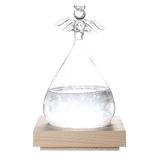 Wettervorhersage-Glasflasche, einzigartiges Geschenk, Sturmglas, Heimdekoration, Engelsform, Ornament, Wassertropfen, Vorhersage, Wetterstation, Desktop-Dekoration, Geschenk zum Geburtstag(Weiß) von Tiiyee