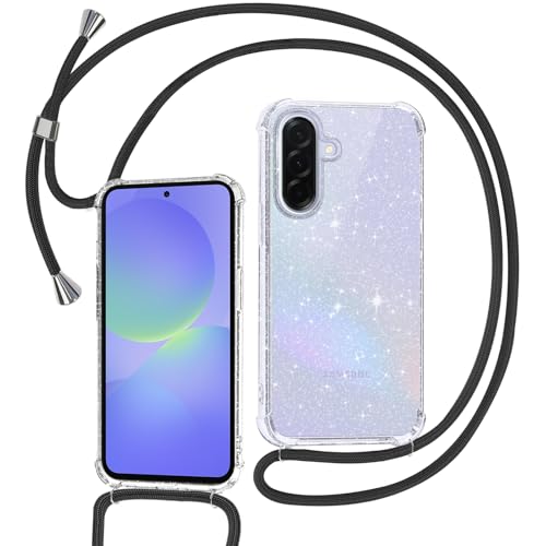 Tikgue Handykette für Samsung Galaxy A36 5G Hülle mit Band, Handyhülle mit Kordel zum Umhängen Schutzhülle mit Kette Glitzer Transparent Weich TPU Silikon Bumper - Schwarz Tikgue Handykette für Samsung Galaxy A36 5G Hülle mit Band, Handyhülle mit Kordel zum Umhängen Schutzhülle mit Kette Glitzer Transparent Weich TPU Silikon Bumper - Schwarz von Tikgue
