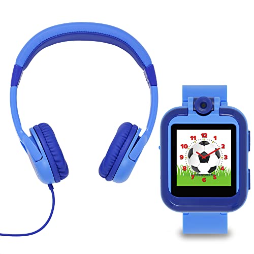 Tikkers TKS02-0002 Interaktives Kinder-Smartwatch- und Kopfhörer-Set, Blau, blau, Traditionell von Tikkers