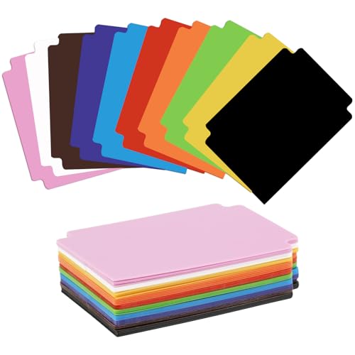 50 Stück Kartentrenner, 95x70mm Card Divider, Trennkarten Plastik, Standardgröße Kartentrenner, Kartenteiler Kunststoff, Dividers Karten, für Sortieren Lagerung(10 Farbe) von Tikplus